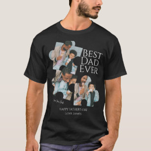 T-shirt Simple Meilleur Papa Jamais Puzzle Fête des pères