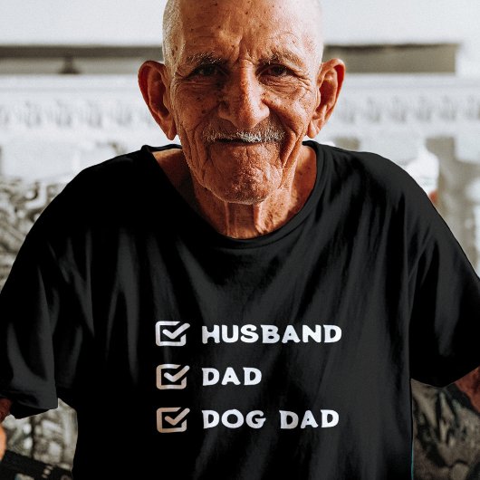 T-shirt Simple mignonne boîte à cocher Mari, papa, Chien p