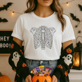 T-shirt Simple mignonne Skeleton Ribcage