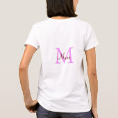 T-shirt simple minimal ajouter nom monogramme rose rouge (Dos)
