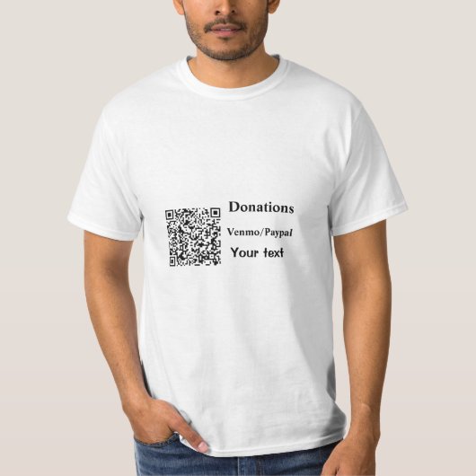 T-shirt Simple minimum ajouter des dons de code-barres ven (Devant)