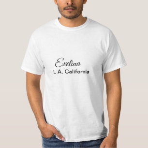 T-shirt Simple minimum ajouter votre nom texte place ville