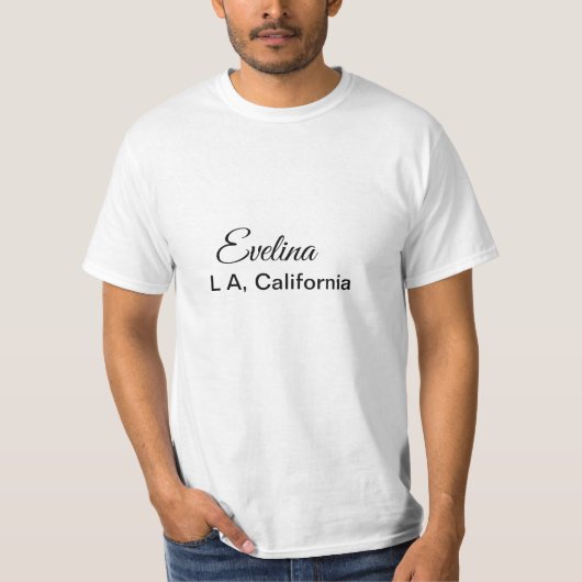 T-shirt Simple minimum ajouter votre nom texte place ville (Devant)