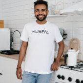 T-shirt Simple minimum Hubby Script coeur noir et blanc