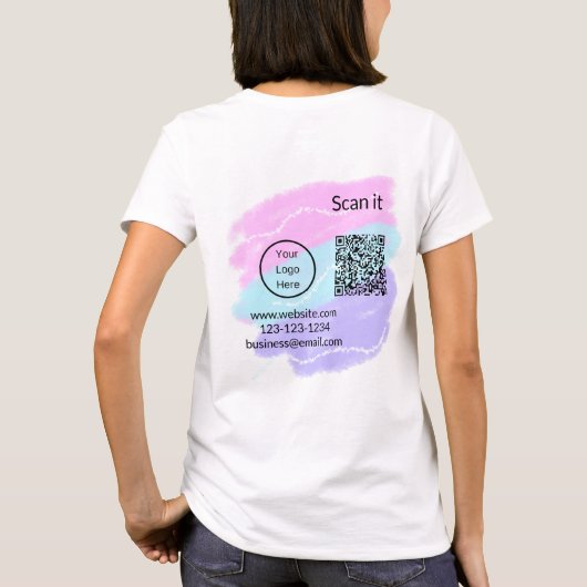 T-shirt Simple minimum q r code ajouter logo code d'analys (Dos)