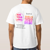 T-shirt Simple minimum q r code ajouter logo code d'analys (Dos)