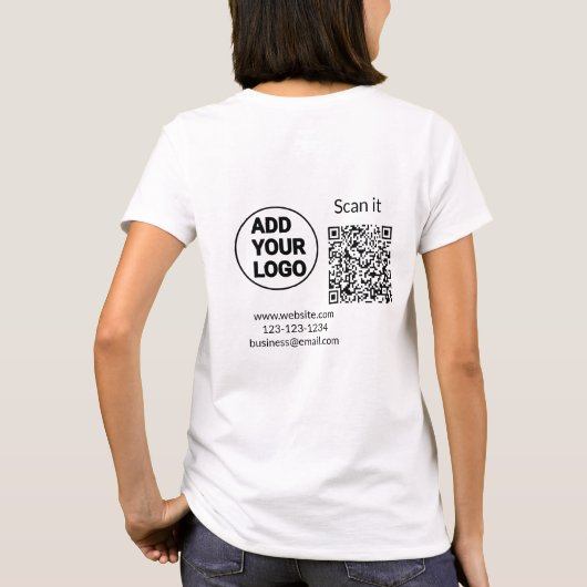 T-shirt Simple minimum q r code ajouter logo code d'analys (Dos)