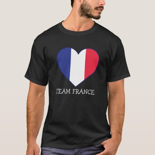 T-shirt Simple Modern FRANCE Fan Cheval Drapeau Nom de l'é (Devant)