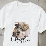 T-shirt Simple Moderne Grunge Insigne personnalisé Animaux<br><div class="desc">Ce design simple et classique est composé de typographie serif et d'ajouter une photo personnalisée.</div>