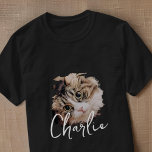 T-shirt Simple Moderne Grunge Insigne personnalisé Animaux<br><div class="desc">Ce design simple et classique est composé de typographie serif et d'ajouter une photo personnalisée.</div>