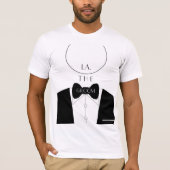 T-shirt Simple Moderne Monogramme Mari Noir et Blanc (Devant)