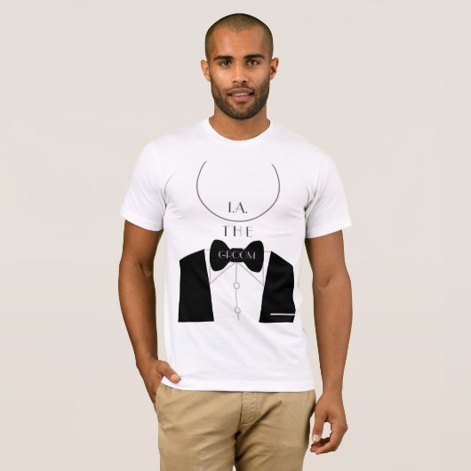 T-shirt Simple Moderne Monogramme Mari Noir et Blanc (Devant entier)