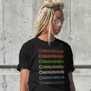 T-shirt Simple mot Chihuahua dans des couleurs rétro