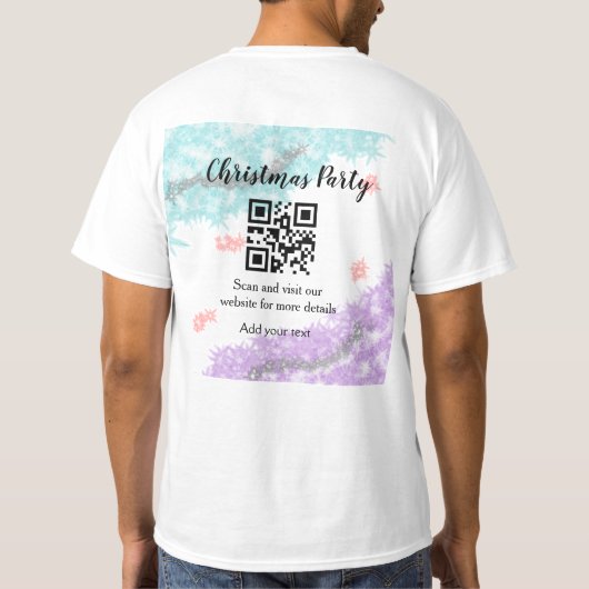 T-shirt Simple noël fête site code barre QR ajouter nom (Dos)