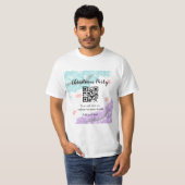 T-shirt Simple noël fête site code barre QR ajouter nom (Devant entier)