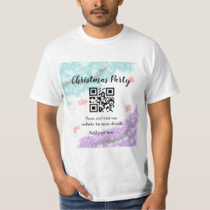 T-shirt Simple noël fête site code barre QR ajouter nom