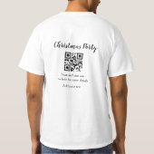 T-shirt Simple noël fête site code barre QR ajouter nom (Dos)