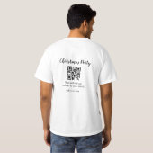 T-shirt Simple noël fête site code barre QR ajouter nom (Dos entier)