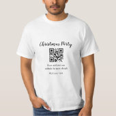 T-shirt Simple noël fête site code barre QR ajouter nom (Devant)