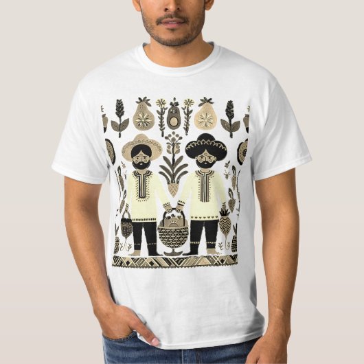 T-shirt simple peinture madhubani (Devant)
