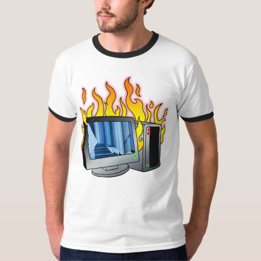 T-Shirt simple Ringer masculin pour pompier inform (Devant)