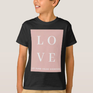 T-shirt Simple Rose Noir Amour Laissons Notre Valeur Pour
