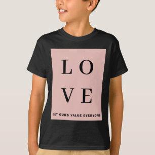 T-shirt Simple Rose Noir Amour Que Notre Valeur Tout Le Mo