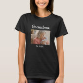 T-shirt Simple Script Grandma Est. Photo Year Black (Devant)