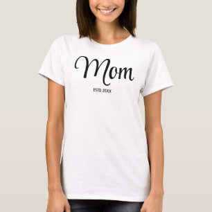 T-shirt Simple Script Maman Établie