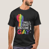 T-shirt Simple Smart Handsome Gay Rainbow Prith Mois Lgbt (Devant)