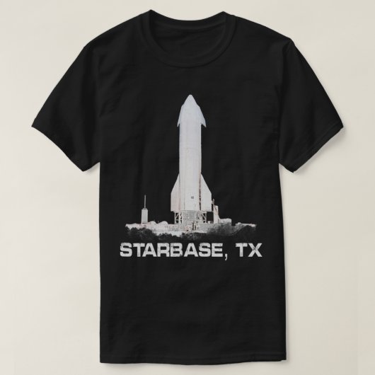 T-shirt Simple Starbase, Graphique de vaisseau spatial TX  (Design devant)