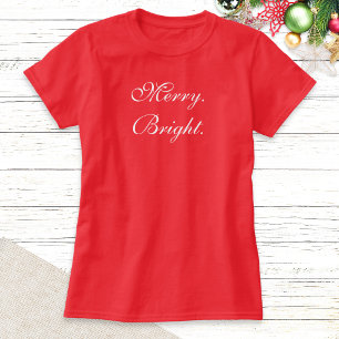 T-shirt Simple texte de script minimal Joyeux Noël lumineu