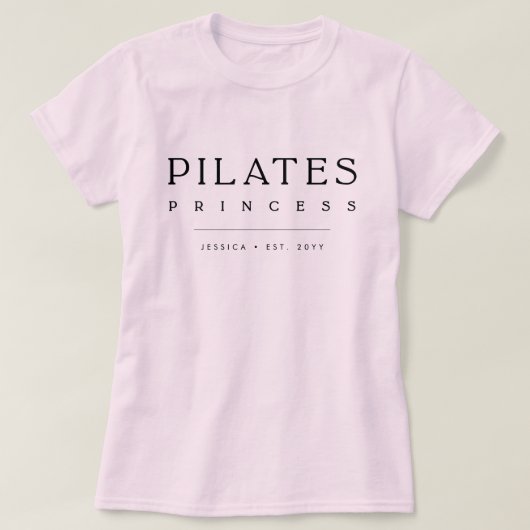 T-shirt Simple Typographie Personnalisé Rose Pilates Princ (Design devant)