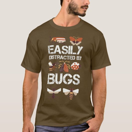 T-shirt Simplement Distrait Par L'Entomologie Des Insectes (Devant)
