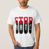 T-shirt Simplement texte design "STOP HATE" (Devant)