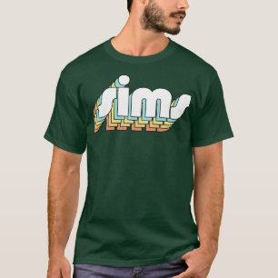 T-shirt Sims Retro Typographie Arc-en-ciel style défraîchi
