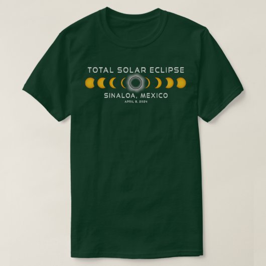 T-shirt Sinaloa Mexico Solar Eclipse 2024 Avril 8 Souvenir (Design devant)