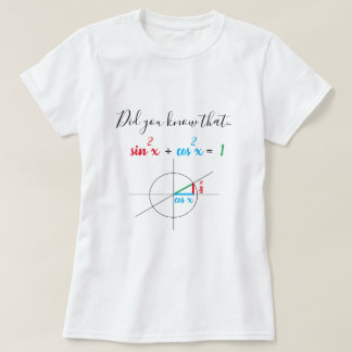 T-shirt Sine Cosine Mathématiques Identité Personnalisée