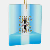 T-SHIRT Sing Girl Sing Keramisch Ornament (Rechts)