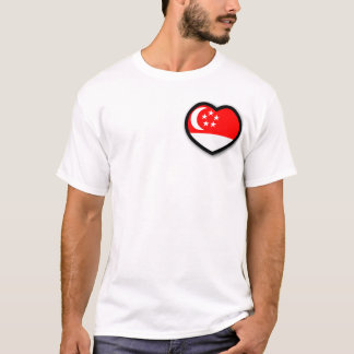 T-shirt Singapour dans ma chemise d'hommes de coeur