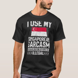 T-shirt Singapour Drapeau Souvenirs Pour Singapouriens Hom