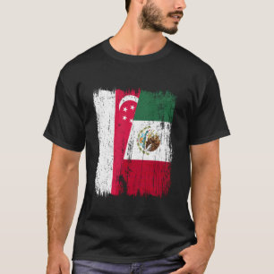 T-shirt Singapour Mexique Demi-Drapeau Singapourien Mexica