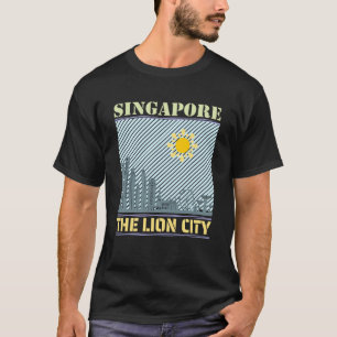 T-shirt Singapour Skyline Country City Skyline Landmark S