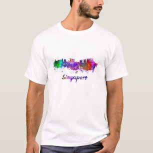 T-shirt Singapour skyline in watercolor