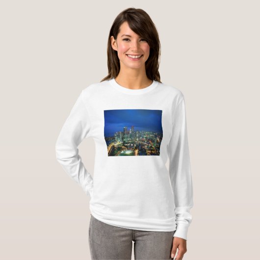 T-shirt Singapour Skyline la nuit, Singapour (Devant entier)