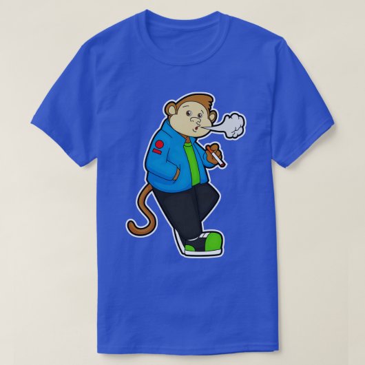 T-shirt Singe à fumer une cigarette (Design devant)