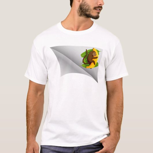 T-shirt singe à la banane sous le patch (Devant)