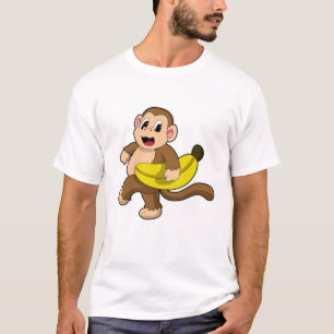T-shirt Singe à la course avec banane