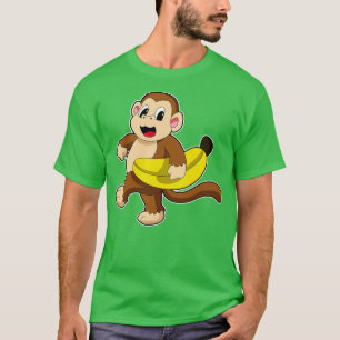 T-shirt Singe à la course avec banane