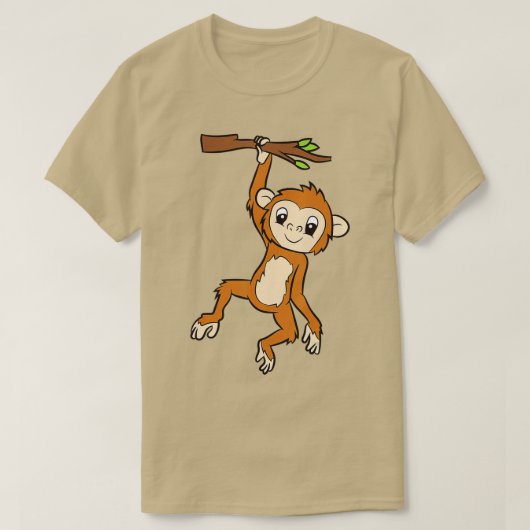 T-shirt Singe Accroché Sur Le Singe Ape De Branche (Design devant)